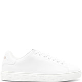 Versace Black Greca Laceup Faux Leatherette Sneakers