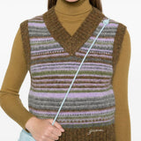 Ganni Striped v-neck vest