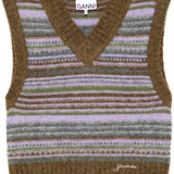 Ganni Striped v-neck vest