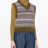 Ganni Striped v-neck vest