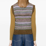 Ganni Striped v-neck vest