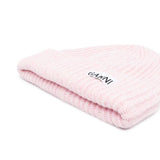Ganni Oversized Wool Rib Knit Beanie