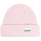 Ganni Oversized Wool Rib Knit Beanie