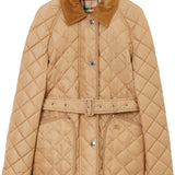 Burberry EKD-embroidered diamond-quilted jacket