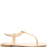 Gianvito Rossi Golden Sandals Elasticated Strap Couture
