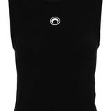 Marine Serre Crescent Moon-embroidered tank top