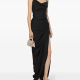 Jacquemus Black Draped Sleeveless Dress
