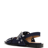 Ganni Denim Feminine Buckle Ballerinas