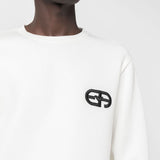 Emporio Armani Double-jersey sweatshirt with embossed embroidered EA logo