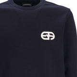 Emporio Armani Double-jersey sweatshirt with embossed embroidered EA logo