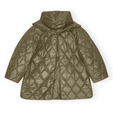 Ganni Shiny Quilt Midi Jacket