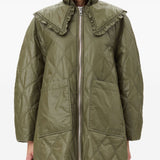 Ganni Shiny Quilt Midi Jacket