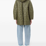 Ganni Shiny Quilt Midi Jacket