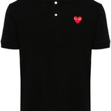 Comme Des Garcons Black Polo Shirt With Heart Patch