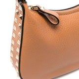 Valentino Garavani Rockstud Hobo In Pomegranate Calfskin
