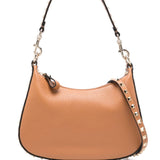 Valentino Garavani Rockstud Hobo In Pomegranate Calfskin
