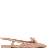 Valentino Garavani Rockstud Bow Slingback Ballerina In Patent Leather
