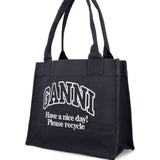 Ganni Large shopper bag with logo