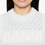 Ganni Openwork cotton vest