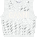 Ganni Openwork cotton vest