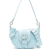 Ganni Light Blue Foldover Small Shoulder Bag