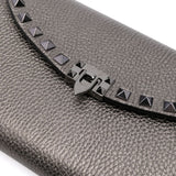 Valentino Garavani Clutch Silver Rockstud Detachable Chain