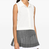 Thom Browne White Sleeveless Polo Top