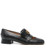 Valentino Garavani Vlogo Signature Calfskin Fringe Sabot Moccasin 25mm