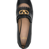 Valentino Garavani Vlogo Signature Calfskin Fringe Sabot Moccasin 25mm