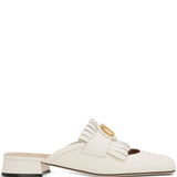 Valentino Garavani Vlogo Signature Calfskin Fringe Sabot Moccasin 25mm
