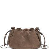 Brunello Cucinelli Mellow mini bucket bag in suede with precious chain