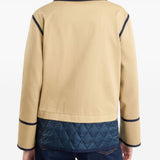 Fay Beige Concealed Zip Quilted Jacket