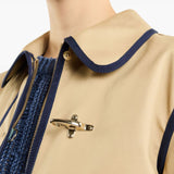 Fay Beige Concealed Zip Quilted Jacket