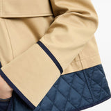 Fay Beige Concealed Zip Quilted Jacket