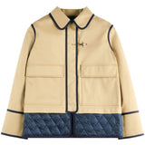 Fay Beige Concealed Zip Quilted Jacket