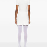 Self Portrait White Ribbed Mini Dress