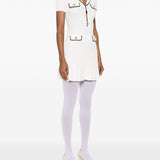 Self Portrait White Ribbed Mini Dress