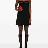 Self-Portrait Jet-Black Bandeau Bow Mini Dress