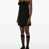 Self-Portrait Jet-Black Bandeau Bow Mini Dress