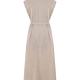 Brunello Cucinelli Sand Beige Belted Shirtdress