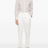 Brunello Cucinelli White Drawstring Trousers