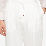 Brunello Cucinelli linen blend drawstring trousers