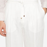Brunello Cucinelli White Drawstring Trousers