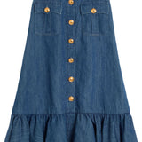 Valentino Denim Midi Skirt
