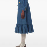 Valentino Denim Midi Skirt