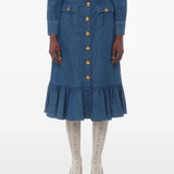Valentino Denim Midi Skirt