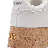 Valentino Garavani Freedots XL Sneaker in Calfskin and Cork