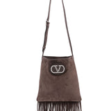 Valentino Garavani Nellcote suede leather shoudler bag
