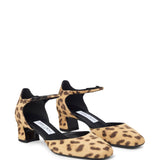 Jimmy Choo Camel LeopardPrintCalfHair Pixie Buckle Pumps