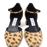 Jimmy Choo Camel LeopardPrintCalfHair Pixie Buckle Pumps